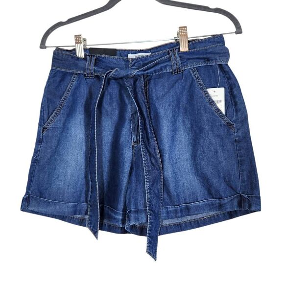Kensie Chambray Shorts with Tie at Waist NWT Size 2 Lightweight Jean Shorts - Picture 1 of 10